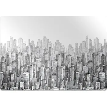 Podložka pod nábytek Podložka pod židli Černá a bílá město