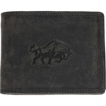 Peněženka HL Luxusní kožená peněženka s býkem - černá