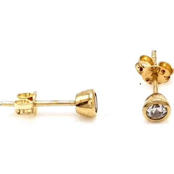 Náušnice Drobné náušnice se zirkonem ze žlutého zlata