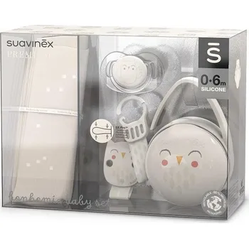 klip na dudlíky Suavinex Dárkový Baby set Bohomia Bílý