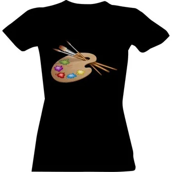Dámské tričko Tričko s potiskem Paleta a štětce dámské