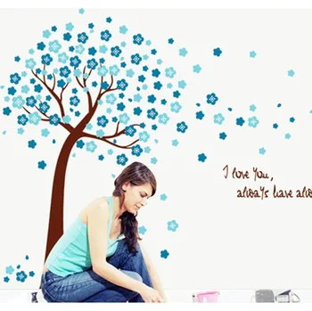 Samolepící dekorace Živá Zeď Samolepka na zeď Modrý strom