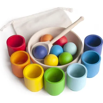 Výuková hračka Ulanik Montessori Rainbow Balls In Cups