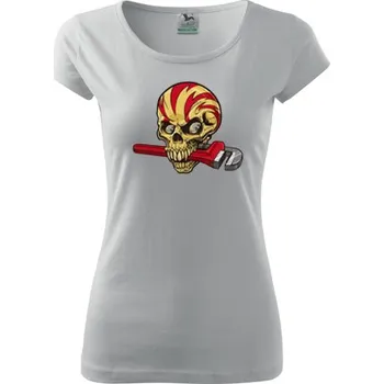 Dámské tričko Dámské Triko s moto motivem 179 Lebka opravář
