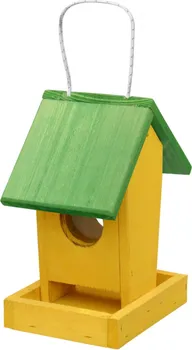 Krmítko pro ptáka Dřevěné závěsné krmítko 22 x 23 x 16 cm žluté/zelené