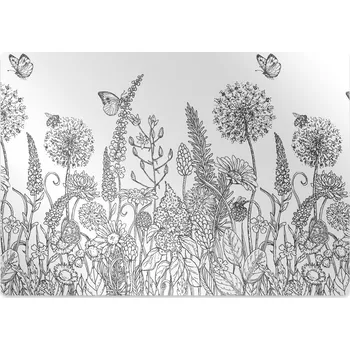 Podložka pod nábytek Podložka pod kancelářskou židli květiny skica