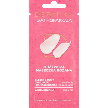 Pleťová maska Dermika Spokojenost vyživující růžová pleťová maska, 10 ml