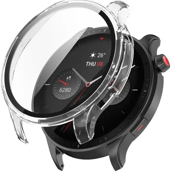 VSECHNONAMOBIL 51412 PC FULL COVER Plastový kryt se sklem Amazfit GTR 4 / GTR 4 Pro průhledný