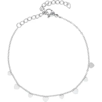 Náramek Doria Náramek se srdíčky stříbrný z oceli G438