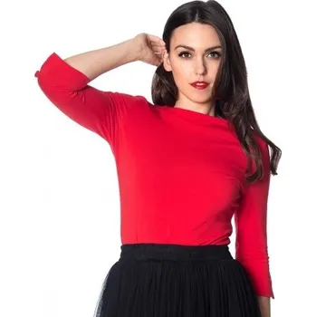 Dámské tričko Banned Retro top Oonagh - Red Velikost: 2XL (UK 18)