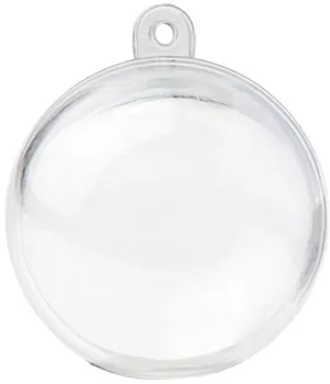 Vánoční ozdoba Stoklasa Dvoudílná plastová koule 5 cm transparentní 5 ks