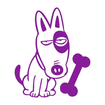 Polep vozidla SAMOLEPKA Pes 179 pravá s kostičkou (14 - fialová) NA AUTO, NÁLEPKA, FÓLIE, POLEP, TUNING, VLASTNÍ TEXT, TISK, AUTOSAMOLEPKY.cz, POLEPY, OBRÁZEK, LOGO, SAMOLEPKY