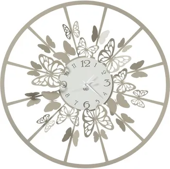 Hodiny Nástěnné kovové hodiny s motýly ARTI & MESTIERI 0OR3744C163 + DÁREK ZDARMA