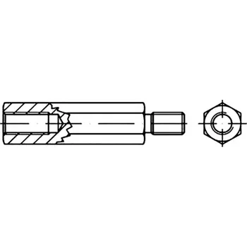 Šroub TOOLCRAFT Šestihranný distanční kolík 16 mm pozinkovaná ocel M5 149979 100 ks