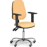 Kancelářská židle s područkami a chromovaným křížem KZ 8970-žlutá/KP