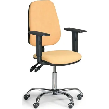 Kancelářská židle s područkami a chromovaným křížem KZ 8970-žlutá/KP