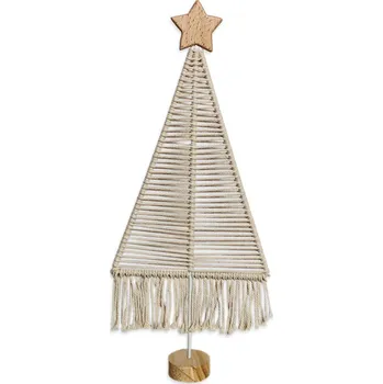 Vánoční dekorace Stromek textil 37cm béžová (549508)