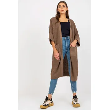 Dámský svetr Glara Dlouhý pletený kardigan s vlnou 865827