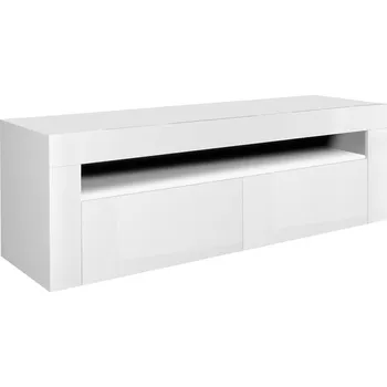 Televizní stolek Topeshop Deko 2D bílý lesk