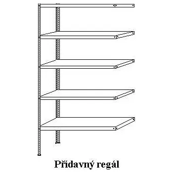 Dílenský regál Regál KOMAXIT - přídavné pole 1500x300x2000/5/P