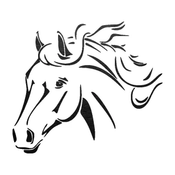 Samolepící dekorace SAMOLEPKA Kůň 092 levá (63 - škrábaný kov černý) NA AUTO, NÁLEPKA, FÓLIE, POLEP, TUNING, VLASTNÍ TEXT, TISK, AUTOSAMOLEPKY.cz, POLEPY, OBRÁZEK, LOGO, SAMOLEPKY