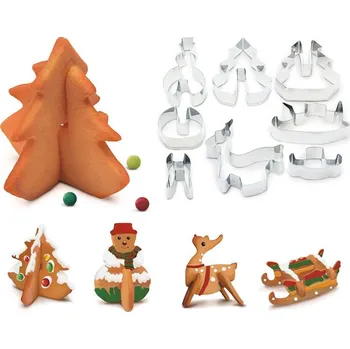 Vánoční dekorace Family Christmas 3D formičky na vykrajování - vánoční motivy 4 ks