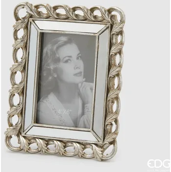 Rám na obraz EDG Fotorámeček se stříbrným kovovým dekorem, 24 x 18 cm