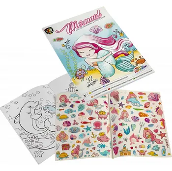 omalovánky GRAFIX Třpytivé omalovánky + samolepky Mořská víla 34 listů