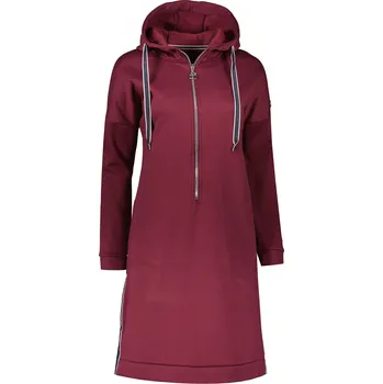 Dámská mikina Dámská prodloužená mikina KIXMI OLLY VÍNOVÁ S