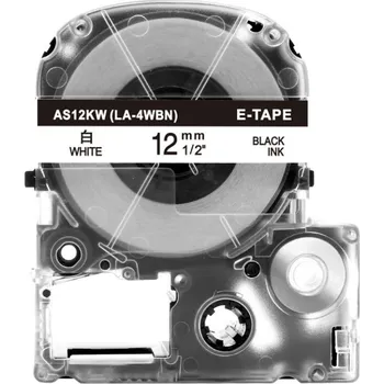 Pásek do tiskárny Alternativní páska Epson AS12KW 12 mm x 8 m černý tisk/ bílý podklad