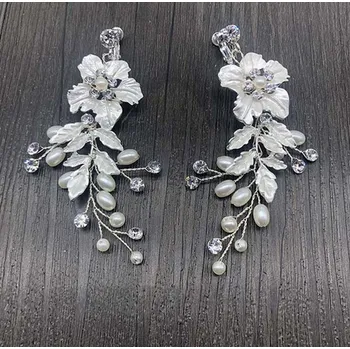 Náušnice B-TOP Květinové náušnice klipsy - stříbrná