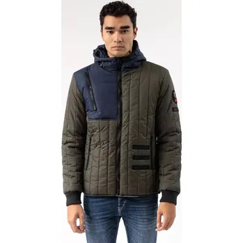 Devergo pánská zimní bunda s nápisy khaki Velikost: XL