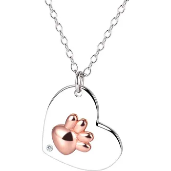 Náhrdelník NUBIS® Stříbrný náhrdelník srdce s tlapkou - NB-2288