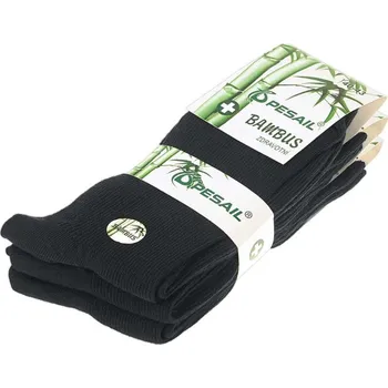 Pánské zdravotní bambusové ponožky pesail černé 3ks (Ponožky pánské černé 3 páry v balení Z101C)