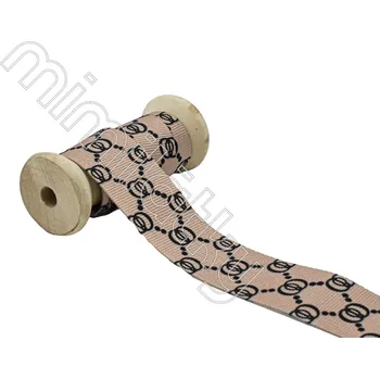 Stuha Stuha černý řetízek béžová 30 mm