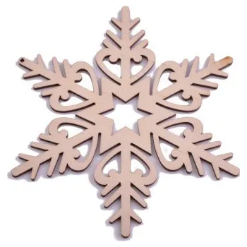Vánoce EU Dřevěná vločka 18cm