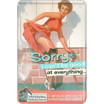 Plechová cedule Retro cedule Sorry I Can not be good at everything (malá kovová vtipná reklama 20x30 cm)