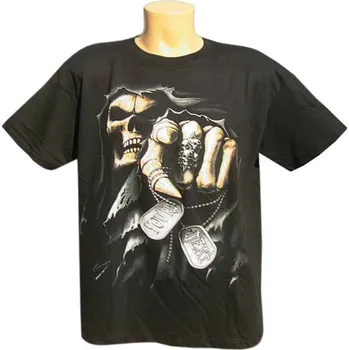 Pánské tričko Tričko you'r NEXT černé (pánské černé rockerské a motorkářské tričko)