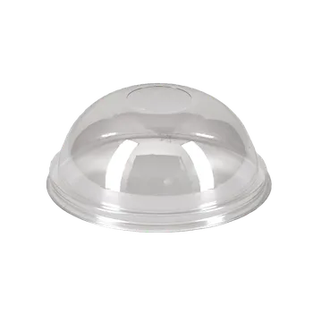 Jednorázové nádobí Víčko EKO rPET pr.95mm vypouklé s otvorem / 50 ks