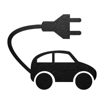 samolepka Elektro auto 002 pravá symbol zásuvka (63 - škrábaný kov černý) SAMOLEPKA NA AUTO, NÁLEPKA, FÓLIE, POLEP, TUNING, VLASTNÍ TEXT, TISK, AUTOSAMOLEPKY.cz, POLEPY, OBRÁZEK, LOGO, 3D STICKERS