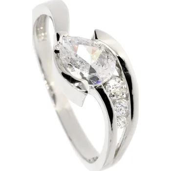 Prsten Zlatnictví Helios Asymetrický prsten z bílého zlata Velikost: 52, Váha: 2,80g