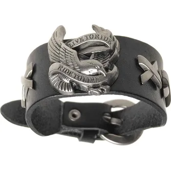 Náramek TifanTEX Kožený náramek vybíjený Harley Davidson 26 cm
