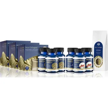Inca Collagen Tříměsíční kolagenová kúra 3 × Inca Collagen 3g × 30ks doplněk stravy pro krásné vlasy, pleť a nehty 30x3 g + 3 × Inca Collagen Vitamin C s šípky doplněk stravy pro podporu imunitního systému 30 ks + 3 × Inca Collagen Vitamin D 1000 I.U. dop