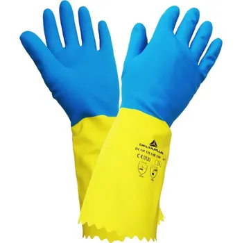 Pracovní rukavice Rukavice DUOCOLOR VE330 pro průmysl i domácnost, latexové, modro/žluté