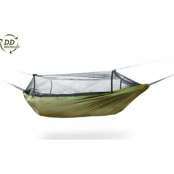 Houpací síť Hamaka DD Hammocks Frontline Mk. 7, RECYKLOVATELNÁ, oliva šedá, vysoká UV ochrana