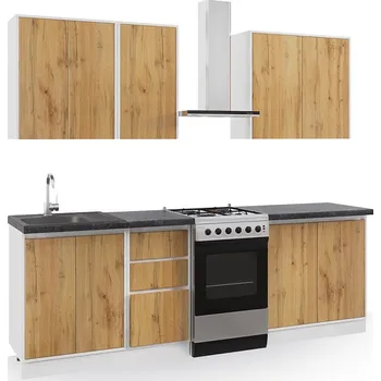 Kuchyňská linka Nábytek Pyramida, s.r.o. Kuchyně NUEVA C 180 bílá/apalačský dub