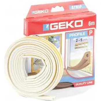 Těsnění do okna a dveří GEKO Těsnění "P" 9x5.5mm-6m hnědé (2x3m)