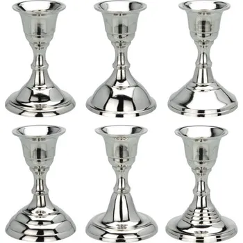 Svícen Svícen kovový - hliníkový / stříbrný 8,8 cm, mix / 1ks