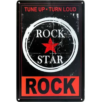 Plechová cedule Plechová cedule Rock STAR (malá retro tabule 20x30 cm)