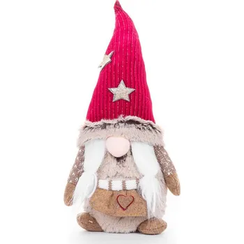 MagicHome Vánoční skřítek červený/hnědý 35 cm Vánoční dekorace MagicHome Vánoční skřítek červený/hnědý 35 cm